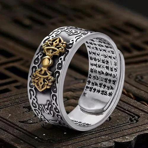 Miniatura 3 de Anillo de Feng Shui ajustable decorativo ligero masculino chino Feng Shui Pixiu anillo de dedo joyería retro