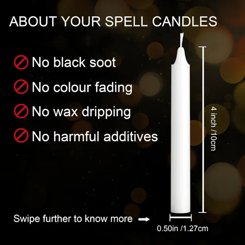 Miniatura 4 de Viyffo Paquete de 20 velas cónicas blancas, mini velas sin goteo de 4 pulgadas, sin perfume, tiempo de combustión de 1.5 horas para rituales