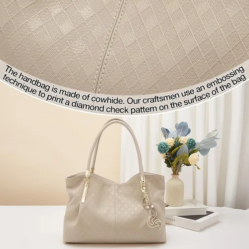 Miniatura 5 de FOXLOVER Bolso de mano de cuero genuino de gran capacidad para mujer, bolsos de diseñador para hombro, bolsos grandes minimalistas