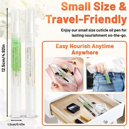 Miniatura 6 de 2 bolígrafos de aceite para cutículas para el cuidado de las uñas, bolígrafo de aceite revitalizador de cutículas con cepillo suave, aceite