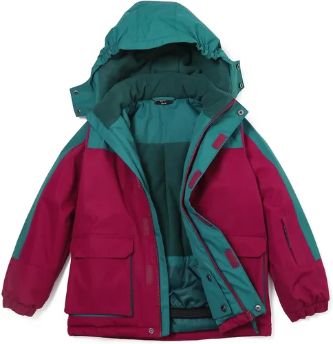 Miniatura 39 de Chaqueta de esquí impermeable para niñas, chaqueta de snowboard para exteriores, resistente al viento, con forro polar, abrigo de nieve cálido