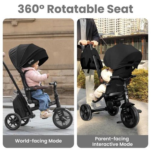 Miniatura 3 de Cochecito de bicicleta para bebés de 10 meses a 6 años de edad, cochecito plegable 8 en 1 para niños pequeños de 3 a 5 años, triciclo de regalo