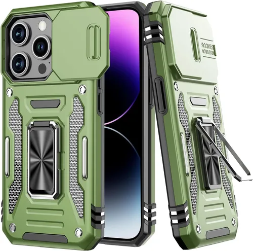 Miniatura 21 de Funda para iPhone 13 Pro con protector de pantalla, cristal transparente, antiamarillo, acrílico resistente, funda protectora de grado militar