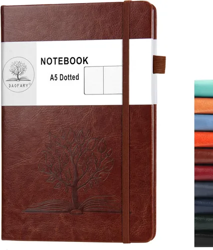 Miniatura 21 de Daofary Cuaderno A5 con rayas de cuero, 160 páginas, diario de 100gsm de papel grueso, tapa dura, con bolsillo, para trabajo, hombres y mujeres, 8.4