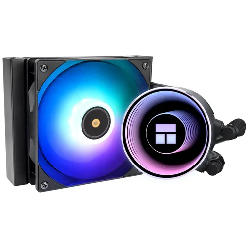 Miniatura 7 de Thermalright Frozen Notte 120 ARGB Enfriador de agua negro para CPU, enfriador Aio de 4.724 in, bomba de agua ARGB de espejo infinito, 2000 RPM