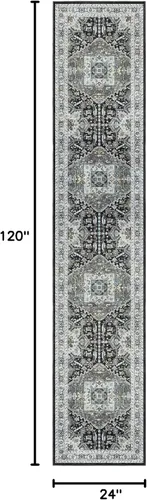 Miniatura 339 de Madane Tapete lavable de 2 x 10 pies para pasillo, cocina, recibidor, clásico, suave, antideslizante para interiores, casa de campo, baño, sala
