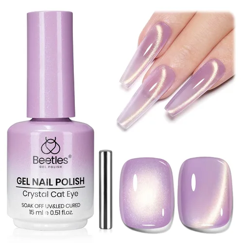 Miniatura 108 de Beetles - Esmalte de uñas de gel ultravioleta semipermanente sin HEMA de alto brillo para manicura francesa y arte de uñas, frasco a juego, blanco