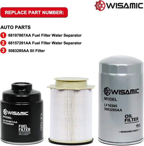 Miniatura 6 de Wisamic Juego de filtro de combustible y separador de agua y filtro de aceite de 6,7 L Cummins Compatible con motores Dodge Ram 2500 3500 4500 5500