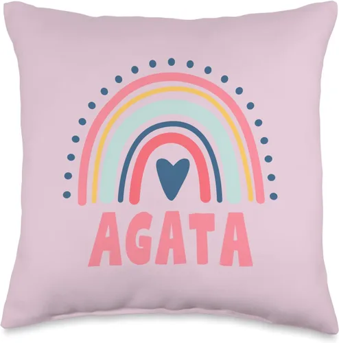 Idea Regalo Personalizzata con Nome Gifts Idea Agata Name Custom Woman Myth Legend - Almohada para fiesta de cumpleaños, 16 x 16 pulgadas, multicolor