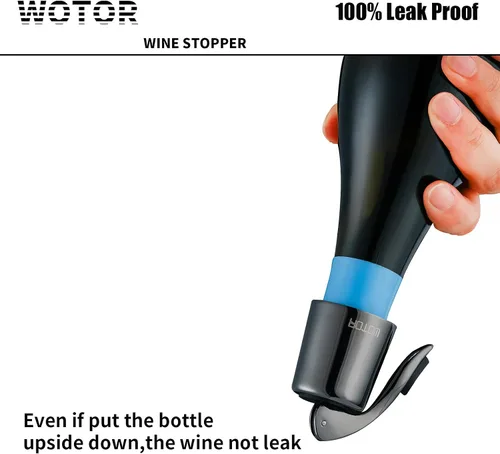 Miniatura 3 de WOTOR Tapones para botellas de vino de acero inoxidable con silicona, reutilizable, protector de vino y sellador decorativo de botellas, a prueba
