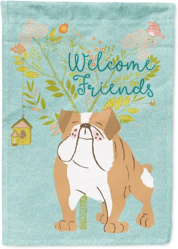 Caroline's Treasures BB7602GF Bandera de jardín con texto en inglés "Welcome Friends" - Bandera decorativa para patio exterior, patio, parterres,