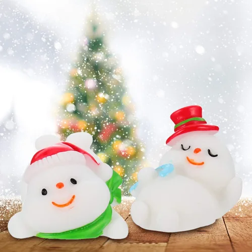 Miniatura 2 de BESTOYARD Kit de muñeco de nieve en miniatura de Navidad, adornos de jardín de hadas, manualidades de resina, figuras de globo de nieve, decoración