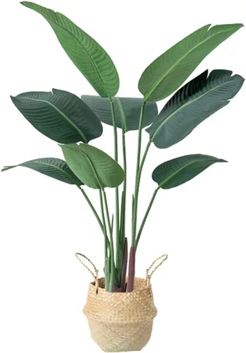 Árboles artificiales para interiores, planta de árbol artificial tropical de 47 pulgadas, plantas de palmera falsas, árbol falso para decoración de