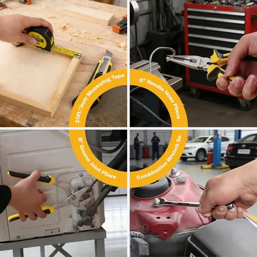 Miniatura 5 de DOWELL Juego de herramientas mecánicas con llave de caja, juego de herramientas de reparación de automóviles, kit de herramientas manual de 228
