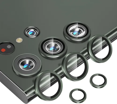 Miniatura 10 de Bling - Protector de lente de cámara para Samsung Galaxy S22 Ultra solamente, cubierta de anillo de lente de ajuste completo con película de Negro