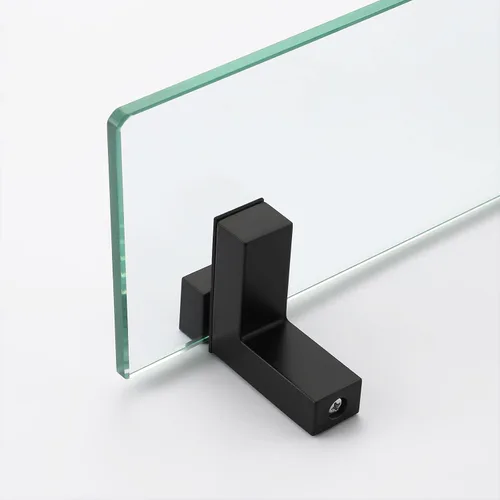 Miniatura 5 de KES Estante de vidrio de 16 pulgadas para baño montado en la pared, estante de pared de vidrio templado de 0.315 in, negro mate, BGS3201S40-BK