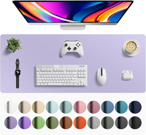 Miniatura 240 de Aothia - Protector de escritorio de cuero sintético, base para mouse, superficie antideslizante e impermeable para escribir y para laptop