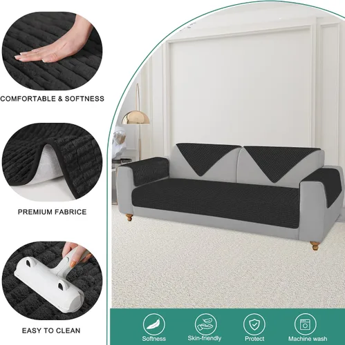 Miniatura 2 de Foxdecor Fundas para Brazos de Sofá Funda para Brazo de Sofá, Juego de Fundas para Brazos de Sillón de 2, Fundas Antideslizantes para Brazos
