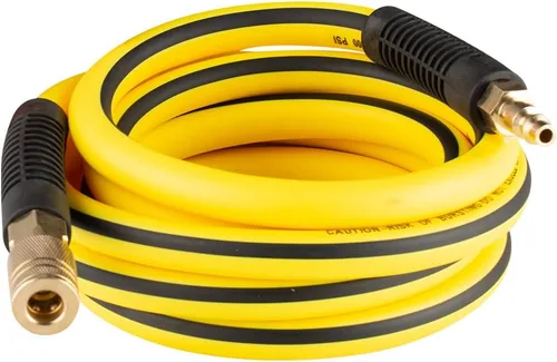 SANFU Manguera de aire híbrida de 3/8 pulgadas de diámetro interior x 6 pies, 300 PSI duradera, ligera, con acoplador de latón de 1/4 pulgadas y