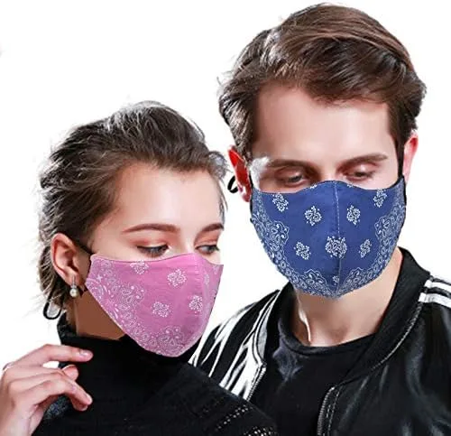 Miniatura 7 de Bandana de la cubierta de la cara, máscara de tela de algodón suave media cara protectora, pasamontañas de cachemira unisex de moda, Balaclava