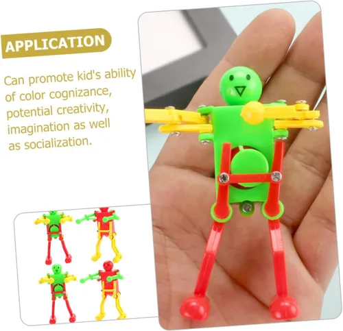 Miniatura 6 de 4 piezas de robot de baile de cuerda para adultos, diseño mecánico y material seguro, diversión portátil para juego en interiores y exteriores