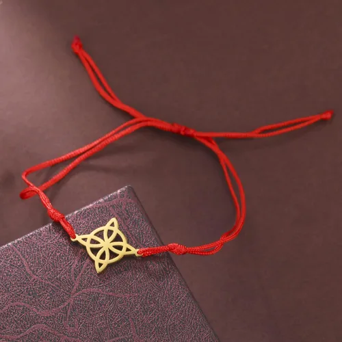 Miniatura 4 de Caiyao Pulsera para mujer, nudo de bruja celta, pulsera mágica en capas de acero inoxidable, dije de brujería, pulsera mística de doble cuerda