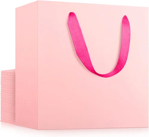 Miniatura 24 de EUSOAR Bolsas de Regalo Grandes Azul Marino, Paquete de 25 - Bolsas de Papel de Compras de 12.5"x4.5"x11" con Asas para Negocios, Manualidades