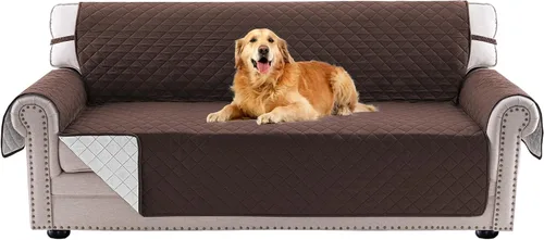 Miniatura 8 de PrinceDeco Funda de sofá para perros, lavable y reversible, apta para mascotas, resistente al agua, protector de muebles con correas elásticas