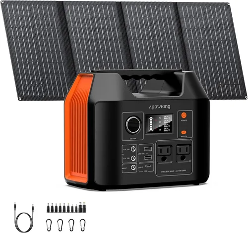 Miniatura 7 de Generador de Energía Solar de 300W Nominal, Estación de Energía Generador Solar Portátil con Paneles Solares de 40W Incluidos, Banco de Energía