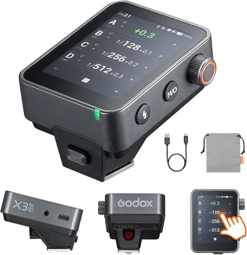 Godox X3 Pro C X3 PRO-C TTL Disparador de flash inalámbrico para cámara Canon, transmisor de flash de pantalla táctil LCD de 2.4 GHz, batería de