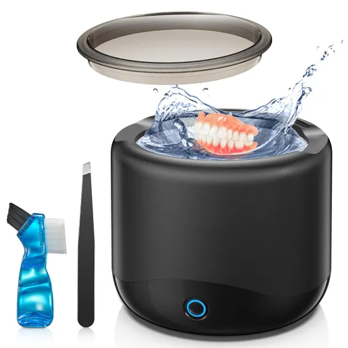 Limpiador ultrasónico de retenedores, máquina limpiadora de retenedores de 45 kHz para dentaduras, protectores bucales, alineadores, frenos,