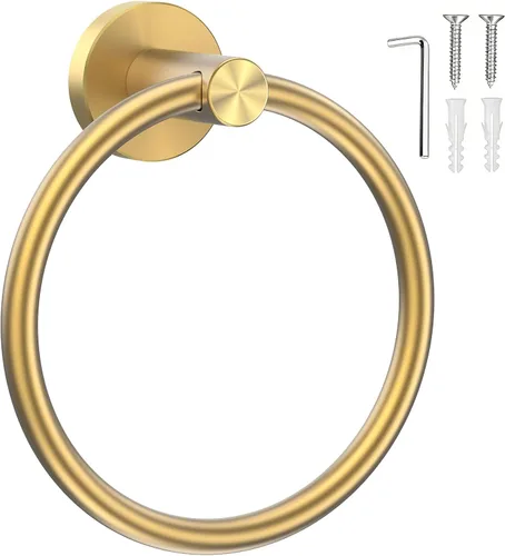 SetSail Toallero de acero inoxidable con rosca para pared de baño, toallero de mano de acero inoxidable para baño, agujero de taladro de cocina