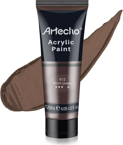 Miniatura 47 de Artecho - Pintura acrílica blanco titanio (120 ml / 4.05 oz), tubos de pintura para manualidades artísticas sobre lienzo, piedra, roca, madera