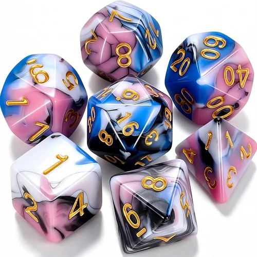 Miniatura 9 de CiaraQ DND Juego de Dados Poliédricos para Dungeons and Dragons RPG MTG Juegos de Mesa de Rol - con 1 Bolsa de Dados (Aguamarina + Brillantina)