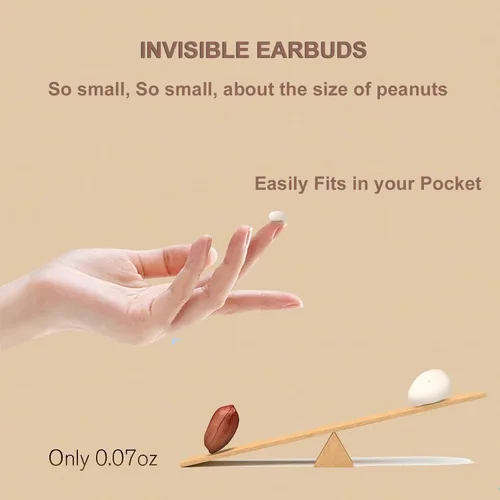 Miniatura 2 de Xmenha Auriculares Bluetooth Mini Pequeños Invisibles más Pequeños Inalámbricos Bluetooth Ocultos para Trabajo Micro Diminutos Auriculares Discretos