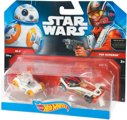 Miniatura 5 de Hot Wheels Coche de personajes de Star Wars 2 unidades BB-8 y Poe Dameron