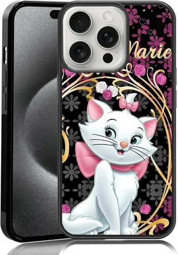 Miniatura 121 de Elegante funda de teléfono con diseño de gato Marie compatible con iPhone 11, funda de encaje dorado para iPhone, a prueba de golpes, rosa fucsia