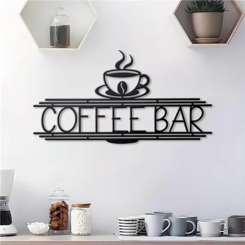 Miniatura 7 de Letrero de metal para barra de café, 14.96 x 8 pulgadas, letrero de café para pared, letrero de barra de café para estación de café, cocina