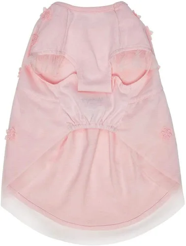 Miniatura 6 de Blueberry Pet My Little Princess - Vestido de tul para perro, color rosa bebé con delicada flor, longitud de espalda de 14 pulgadas, paquete de 1