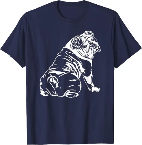 Miniatura 50 de Gracioso Bulldog Inglés playera perro Hund playera regalo, Azul (Heather blue)