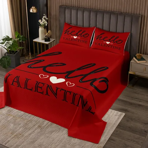 Miniatura 9 de Erosebridal Colcha romántica con diseño de vaca, diseño de corazón rojo, árbol de San Valentín, diseño de árbol de San Valentín, diseño floral