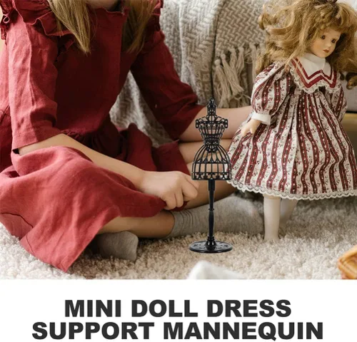 Miniatura 9 de Zerodeko Maniquí de ropa de muñeca, 6 piezas, soporte de exhibición de vestido de muñeca, vestido de muñeca hueco, soporte de soporte