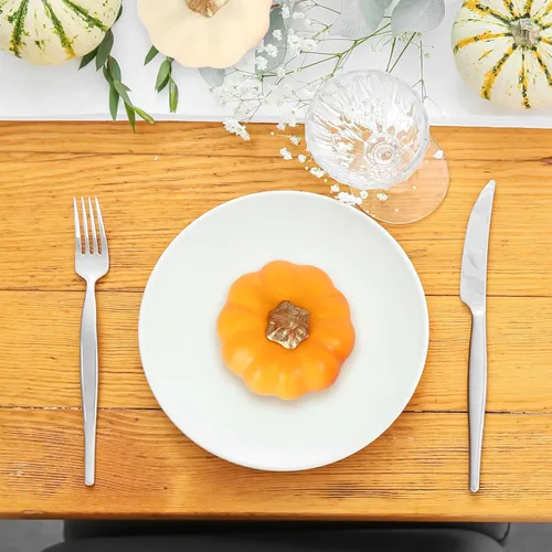 Miniatura 6 de AnyDesign 12 calabazas artificiales de otoño, mini calabazas de espuma falsas color naranja, verduras de cosecha sintética para otoño, Acción
