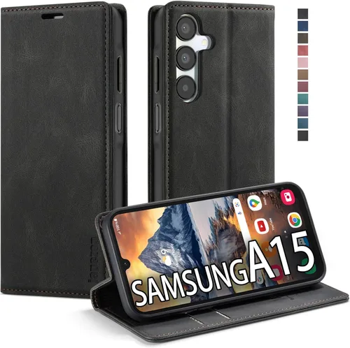 Miniatura 34 de Funda para Samsung Galaxy A13 5G, Samsung Galaxy A13 5G con tarjetero [bloqueo RFID] atril magnético, funda de cuero con tapa para Samsung Galaxy