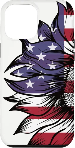 Miniatura 25 de Funda patriótica para iPhone 13 Pro Max USA 4 de julio con diseño de girasol