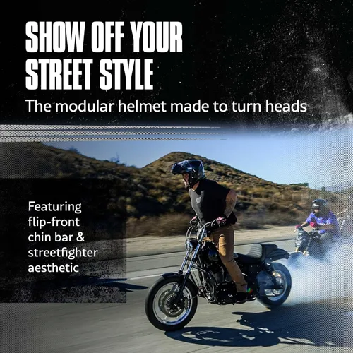 Miniatura 2 de Simpson Mod Bandit Modular Motorcycle Helmet - DOT & ECE Certified - Flip Front, Comms Ready, Internal Sun Shield and External Clear Face Shield