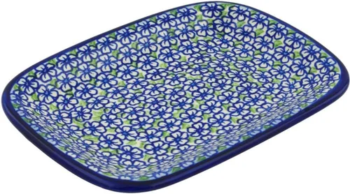 Miniatura 23 de Auténtico plato de cerámica polaca de 10 pulgadas en diseño amarillo hecho a mano en Bolesławiec Polonia por Ceramika Bona + certificado