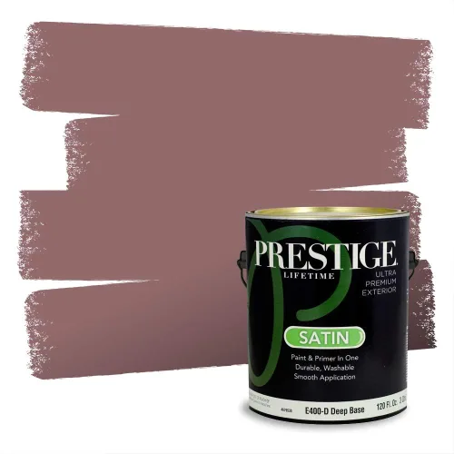 Miniatura 736 de Prestige Paints Pintura exterior e imprimación en uno, 1 galón, plano, coincidencia comparable de Valspar* Amber Rose*