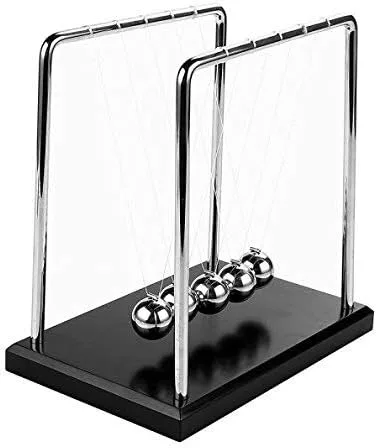 Miniatura 3 de Newton's Cradle Art in Motion, bolas de equilibrio de 7 1/4 pulgadas, base de madera negra