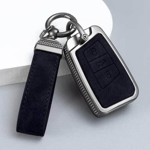 Miniatura 6 de YO&YOYE Compatible con funda para llavero VW Volkswagen con llavero protector de llave de cuero